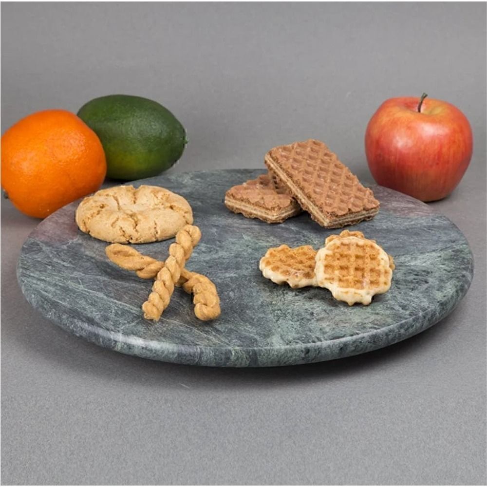 Creative Home Natural Marble Round Trivet Cheese Board Dessert Serving Plate 8" - Picture 3 of 5